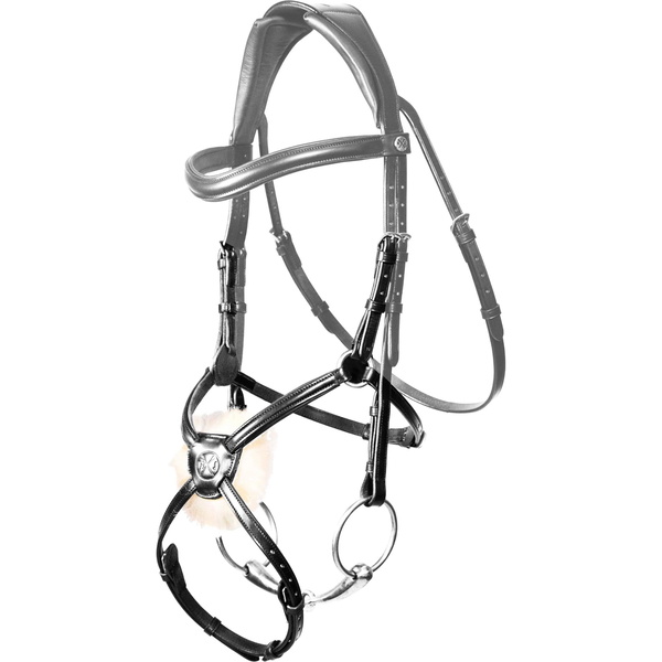 Henry James Double Buckle Figure 8 Grackle Noseband NB5-HJ - Black
